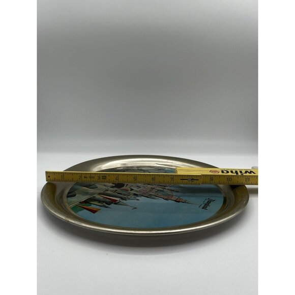 Vintage 1950s Disneyland Tin Tray Sleeping Beauty Castle Metal Disney - Picture 16 of 16